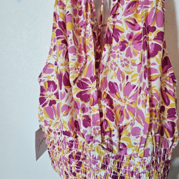 Japna Floral Open Back Halter Crop Top Women's Size Medium NWT - Picture 6 of 8